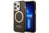 Handys - Cover & Cases - GUESS Gold Outline Translucent MagSafe case for iPhone 13 Pro Max - black - 3666339057046