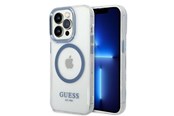 Handys - Cover & Cases - GUESS Metal Outline MagSafe case for iPhone 14 Pro - blue - 3666339069803