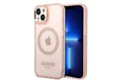 Handys - Cover & Cases - GUESS GUHMP14MHTCMP iPhone 14 Plus 6.7" pink/pink hard case Gold Outline Translucent MagSafe - 3666339069674