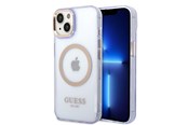 Handys - Cover & Cases - GUESS GUHMP14SHTCMU iPhone 14 6.1" purple/purple hard case Gold Outline Translucent MagSafe - 3666339069544