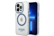Handys - Cover & Cases - GUESS GUHMP14XHTRMB iPhone 14 Pro Max 6.7" blue/blue hard case Metal Outline Magsafe - 3666339069810