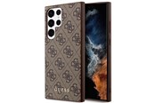 Handys - Cover & Cases - GUESS GUHCS23LG4GFBR S23 Ultra S918 brown/brown hard case 4G Metal Gold Logo - 3666339117009