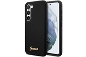 Handys - Cover & Cases - GUESS GUHCS23MSLSMK S23+ S916 black/black hardcase Silicone Vintage Gold Logo - 3666339114824