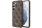 Handys - Cover & Cases - GUESS GUHCS23SG4GFBR S23 S911 brown/brown hard case 4G Metal Gold Logo - 3666339116989