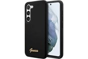 Handys - Cover & Cases - GUESS GUHCS23SSLSMK S23 S911 black/black hardcase Silicone Vintage Gold Logo - 3666339114817