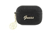 Handys - Anderes Zubehör - GUESS GUAP2GLGSHK AirPods Pro 2 cover black/black Glitter Flake 4G Charm - 3666339110956
