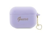 Handys - Anderes Zubehör - GUESS GUAP2LSCHSU AirPods Pro 2 cover purple/purple Silicone Charm Heart Collection - 3666339110994