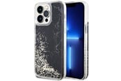 Handys - Cover & Cases - GUESS GUHCP14XLCSGSGK iPhone 14 Pro Max 6.7" black/black hardcase Liquid Glitter Marble - 3666339127305