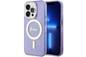 Handys - Cover & Cases - GUESS GUHMP14LHCMCGU iPhone 14 Pro 6.1" purple/purple hardcase Glitter Gold MagSafe - 3666339125684