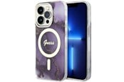 Handys - Cover & Cases - GUESS GUHMP14LHTMRSU iPhone 14 Pro 6.1" purple/purple hardcase Golden Marble MagSafe - 3666339115852