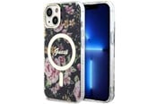 Handys - Cover & Cases - GUESS Flower MagSafe case for iPhone 14 - black - 3666339115517
