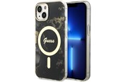 Handys - Cover & Cases - GUESS GUHMP14SHTMRSK iPhone 14 6.1" black/black hardcase Golden Marble MagSafe - 3666339115753