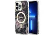Handys - Cover & Cases - GUESS GUHMP14XHCFWSK iPhone 14 Pro Max 6.7" black/black hardcase Flower MagSafe - 3666339115548