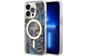 Handys - Cover & Cases - GUESS GUHMP14XHLEOPWB iPhone 14 Pro Max 6.7" blue/blue hardcase Leopard MagSafe - 3666339115746