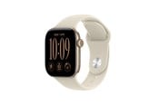 Smartwatches, Pulsuhren, Sportuhren & Schrittzähler - Apple Watch Series 12 GPS + Cellular 42mm Light Gold Aluminium Case with Sand Sport Band - S/M - MJG24QN/A