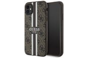 Handys - Cover & Cases - GUESS GUHMN61P4RPSW iPhone 11 / Xr brown/brown hardcase 4G Printed Stripes MagSafe - 3666339119713