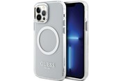 Handys - Cover & Cases - GUESS Metal Outline Magsafe case for iPhone 12 / iPhone 12 Pro - silver - 3666339169947