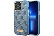 Handys - Cover & Cases - GUESS GUHMP14LU4GPRB iPhone 14 Pro 6.1" blue/blue hard case 4G Logo Plate MagSafe - 3666339070007