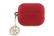 Handys - Anderes Zubehör - GUESS GUAP23DSLGHDF AirPods Pro 2 cover red 3D Rubber 4G Diamond Charm - 3666339171308
