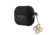 Handys - Anderes Zubehör - GUESS GUAP2LECG4K case for AirPods Pro 2 cover - black Liquid Silicone Glitter Triangle Charm - 3666339171230
