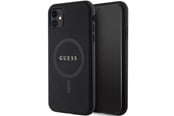 Handys - Cover & Cases - GUESS GUHMN61PSAHMCK case for iPhone 11 / Xr - black Saffiano MagSafe - 3666339155667
