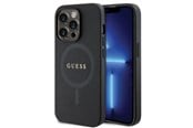 Handys - Cover & Cases - GUESS GUHMP14LPSAHMCK case for iPhone 14 Pro - black Saffiano MagSafe - 3666339155742
