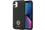 Handys - Cover & Cases - GUESS GUHCN614DGPK Case for iPhone 11 / Xr - Black Silicone Logo Strass 4G - 3666339148386