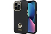 Handys - Cover & Cases - GUESS GUHCP13LM4DGPK case for iPhone 13 Pro / 13 - black Silicone Logo Strass 4G - 3666339148423