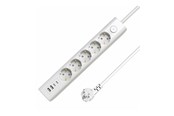Stromkabel (Extern) - MicroConnect - power strip - 5-way on/off switch - MC-GRU00515WS-USB