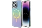 Handys - Cover & Cases - GUESS IML Iridescent MagSafe case for iPhone 15 Pro - turquoise - 3666339154943