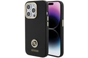 Handys - Cover & Cases - GUESS Silicone Logo Strass 4G Case for iPhone 15 Pro - Black - 3666339148508