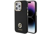 Handys - Cover & Cases - GUESS Silicone Logo Strass 4G case for iPhone 15 Pro Max - black - 3666339148515