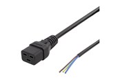Stromkabel (Intern) - Deltaco DEL-109UA - power cable - IEC 60320 C19 to bare wire - 2 m - DEL-109UA