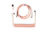 Tastaturen - Keychron Gewendeltes Aviator USB 8K-Kabel, abgewinkelt (Light Pink) - Tastaturkabel - Pink - Cab-43