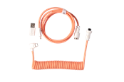 Tastaturen - Keychron Gewendeltes Aviator USB 8K-Kabel, abgewinkelt (Pink Orange) - Tastaturkabel - Pink - Cab-42