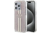 Handys - Cover & Cases - GUESS IML 4G Gold Stripe case for iPhone 15 Pro - pink - 3666339223120