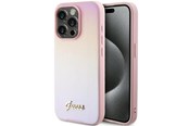 Handys - Cover & Cases - GUESS Saffiano Iridescent Script case for iPhone 15 Pro - pink - 3666339224806
