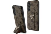 Handys - Cover & Cases - GUESS GUHCS24SPGS4TDW S24 S921 brown/brown hardcase Grip Stand 4G Triangle Strass - 3666339241421