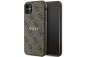 Handys - Cover & Cases - GUESS GUHMN61G4GFRW iPhone 11 6.1" / Xr brown/brown hardcase 4G Collection Leather Metal Logo MagSafe - 3666339226367