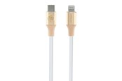 USB Kabel - GUESS Ebossed Logo USB-C / Lightning cable 1.5m fast charging - gold - 3666339171438