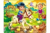 Puzzle - Larsen Puzzles Farm Jigsaw Puzzle for Children with Pony – 16 Pieces Maxi (36.5 x 28.5 cm) 2D Puzzles - BM8