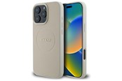 Handys - Cover & Cases - GUESS Grained Gold Ring MagSafe Case for iPhone 16 Pro Max - Beige - 3666339304287