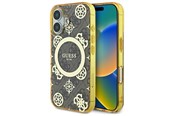 Handys - Cover & Cases - GUESS IML Peony On 4G Background MagSafe iPhone 16 Case - Brown - 3666339300050