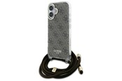 Handys - Cover & Cases - GUESS Crossbody Cord 4G Print Case with Lanyard for iPhone 16 - Brown - 3666339345167