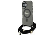 Handys - Cover & Cases - GUESS Crossbody Cord Script MagSafe iPhone 16 Case - Black - 3666339345648