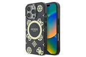 Handys - Cover & Cases - GUESS IML Peony On 4G Background MagSafe Case for iPhone 16 Pro Max - Black - 3666339299934
