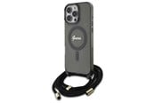 Handys - Cover & Cases - GUESS Crossbody Cord Script MagSafe Case for iPhone 16 Pro - Black - 3666339345662