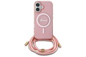 Handys - Cover & Cases - GUESS Crossbody Cord Script MagSafe iPhone 16 Case - Pink - 3666339345884