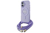 Handys - Cover & Cases - GUESS Crossbody Cord Script MagSafe iPhone 16 Case - Purple - 3666339345846