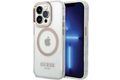 Handys - Cover & Cases - GUESS Metal Outline Magsafe case for iPhone 15 / 14 / 13 - gold - 3666339196899
